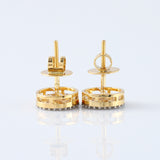 Disc Cluster Round Moissanite Screw Back Stud Earrings