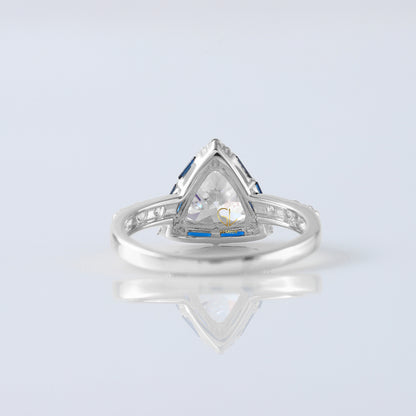 Trillion Cut Lab Grown Diamond Halo Ring