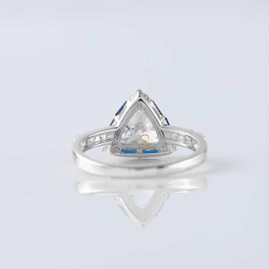 Trillion Cut Lab Grown Diamond Halo Ring