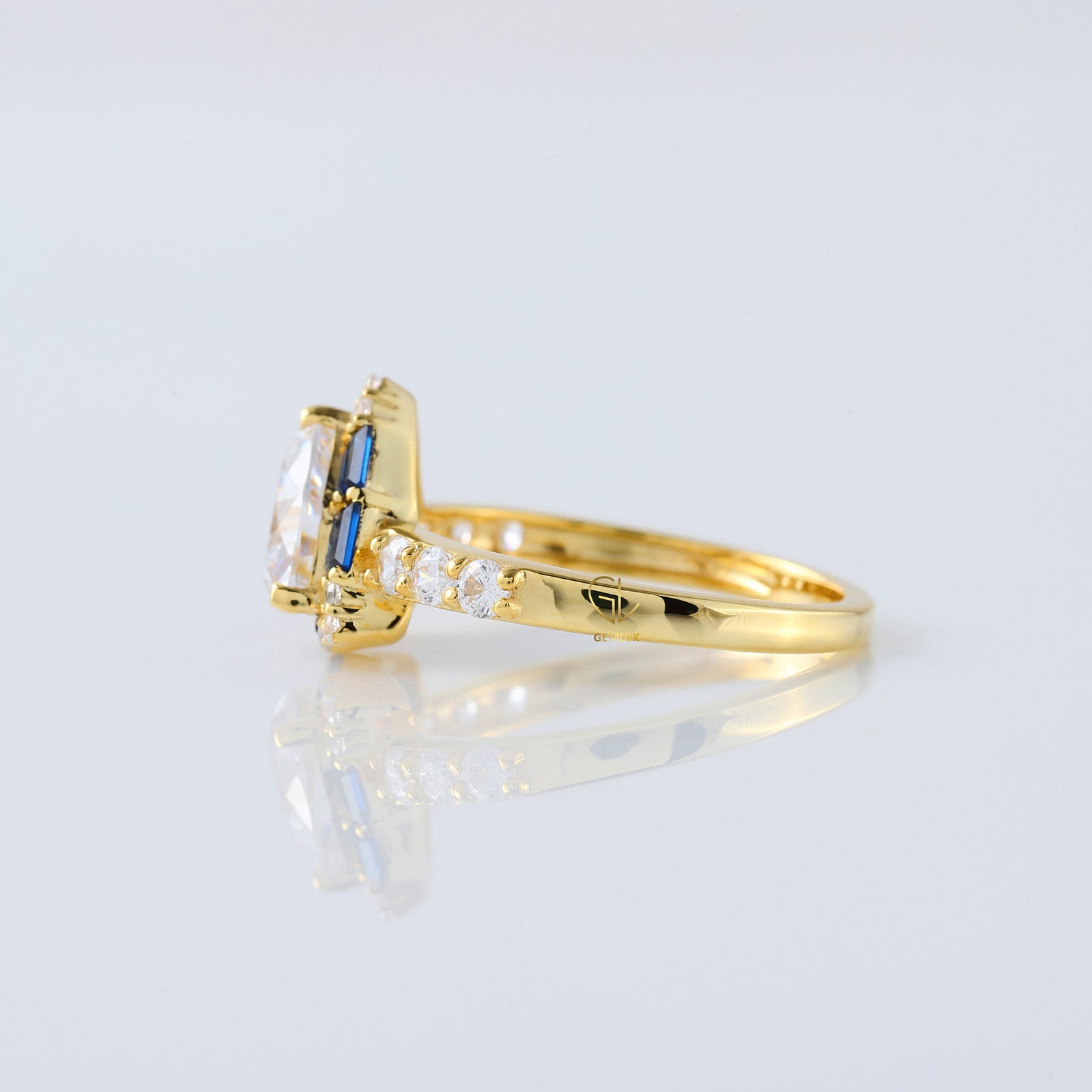 Trillion Cut Lab Grown Diamond Halo Ring