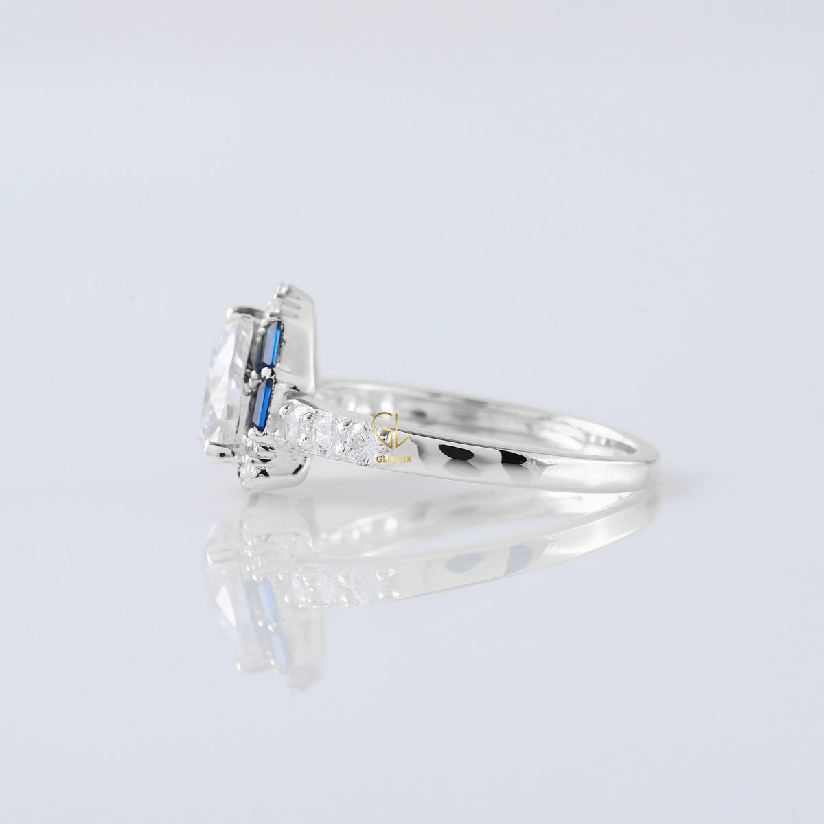 Trillion Cut Lab Grown Diamond Halo Ring