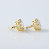 Old European Round Cut Moissanite Drop Earrings
