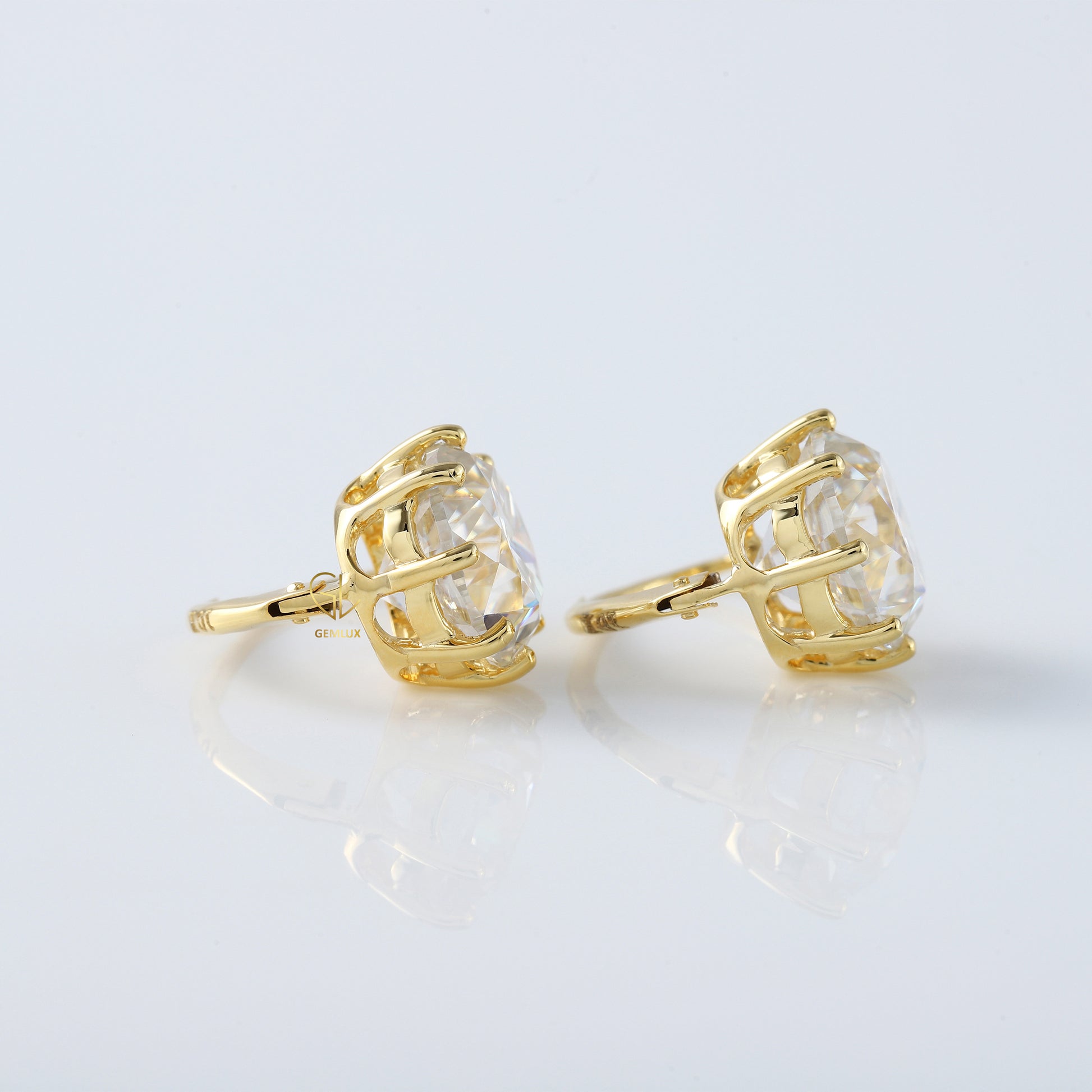 Old European Round Cut Moissanite Drop Earrings