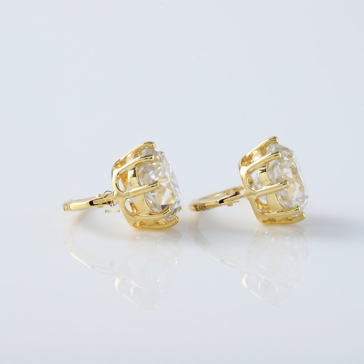 Certified Old European Round Cut Lab Grown Drop Earrings