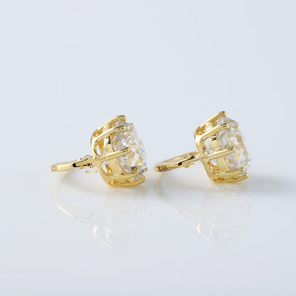 Certified Old European Round Cut Lab Grown Drop Earrings