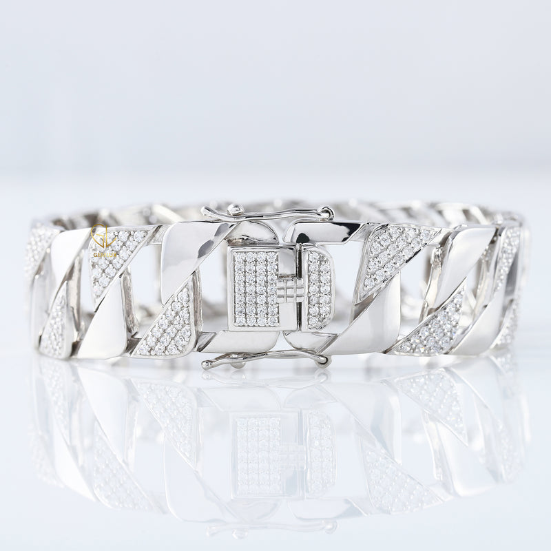 Bling Bling Moissanite Cuban Hip Hop Bracelet