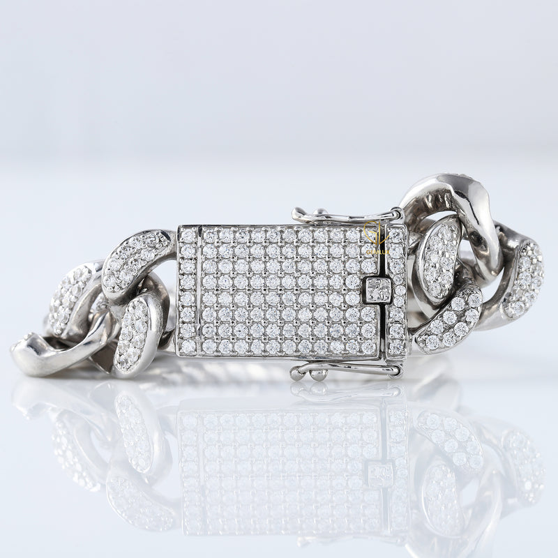 Iced Out Lab Grown Diamond Cuban Hip Hop Bracelet
