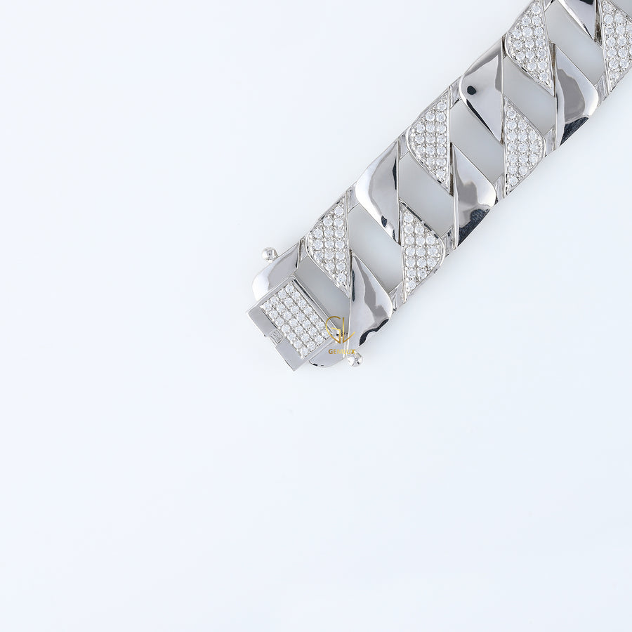 Bling Bling Lab Grown Diamond Cuban Hip Hop Bracelet For Men
