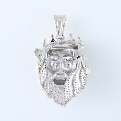 Bling Bling Moissanite Crown Head Lion Face Hip Hop Pendant