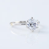 Round Moissanite Diamond Hidden Halo Solitaire Ring