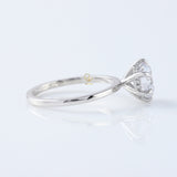Round Moissanite Diamond Hidden Halo Solitaire Ring