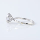 Round Moissanite Diamond Hidden Halo Solitaire Ring