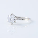 Round Moissanite Diamond Hidden Halo Solitaire Ring