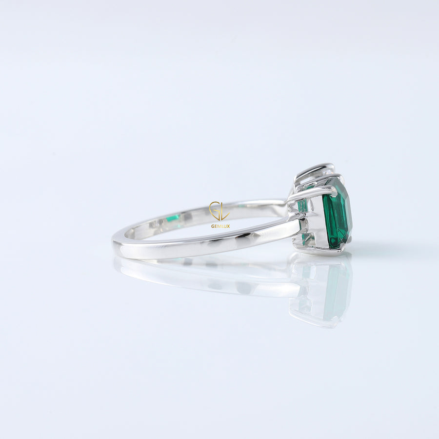 2 Carat Asscher Gemstone and Pear Diamond Toi Moi Ring