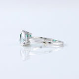 Asscher & Pear Cut Lab Grown Diamond Toi Et Moi Ring, Two Stone Engagement Ring 