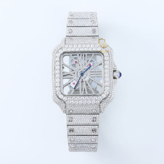 VVS Shine Luxury  Iced Watch, Bust Down ,Moissanite Diamond watch