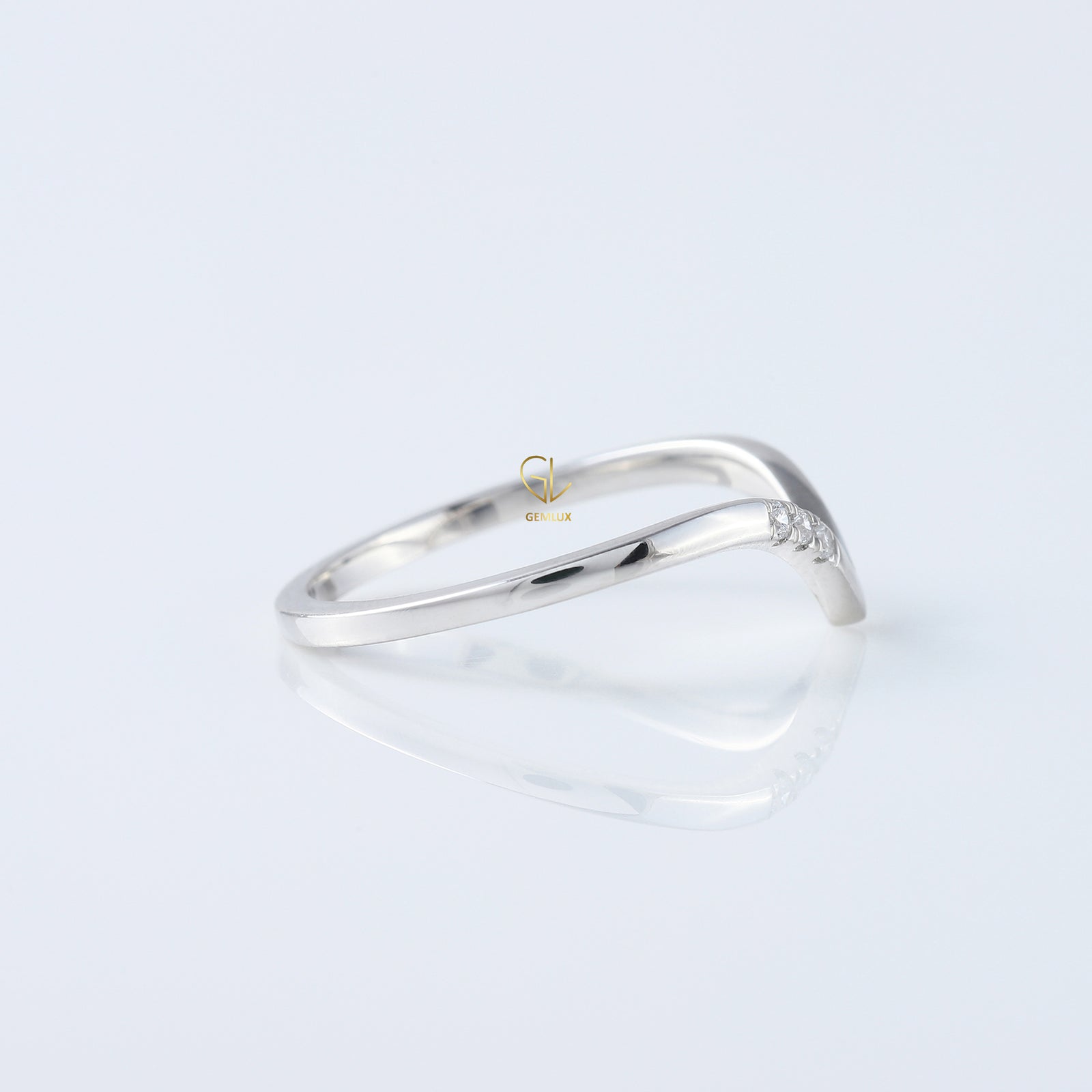 Three Stone Round Cut Lab Grown Diamond Wishbone Wedding Ring