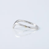 Three Stone Moissanite Diamond Solitaire Curved Wedding Band
