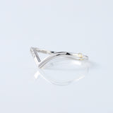 Three Stone Moissanite Diamond Solitaire Curved Wedding Band