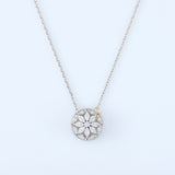 Art Deco Floral Halo Lab Grown Diamond Necklace Pendant