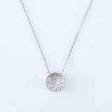 Art Deco Floral Halo Lab Grown Diamond Necklace Pendant