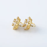 Vintage Art Deco Floral Drop Old European Round Cut Earrings