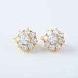 Vintage Art Deco Floral Drop Old European Round Cut Earrings