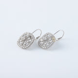 Art Deco Floral Moissanite Diamond Lever Back Earrings