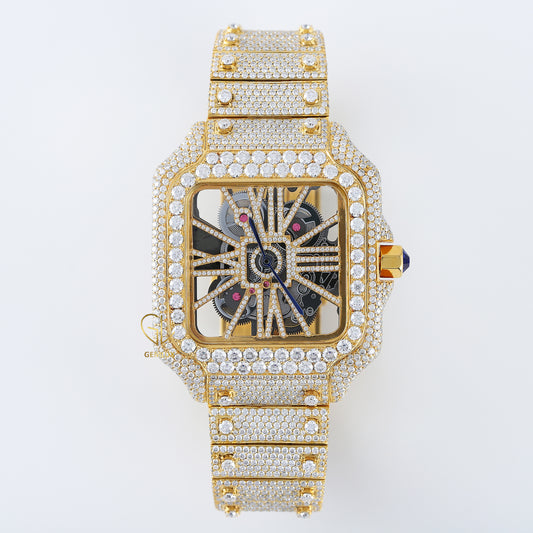 Moissanite Iced out Watch Luxury Analog Watch