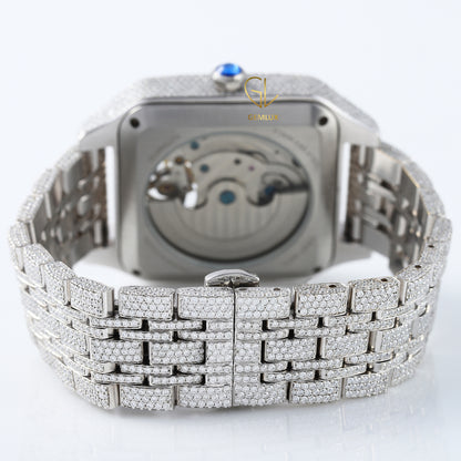 Automatic Movement VVS Moissanite Iced Out Square Dial Diamond Watch