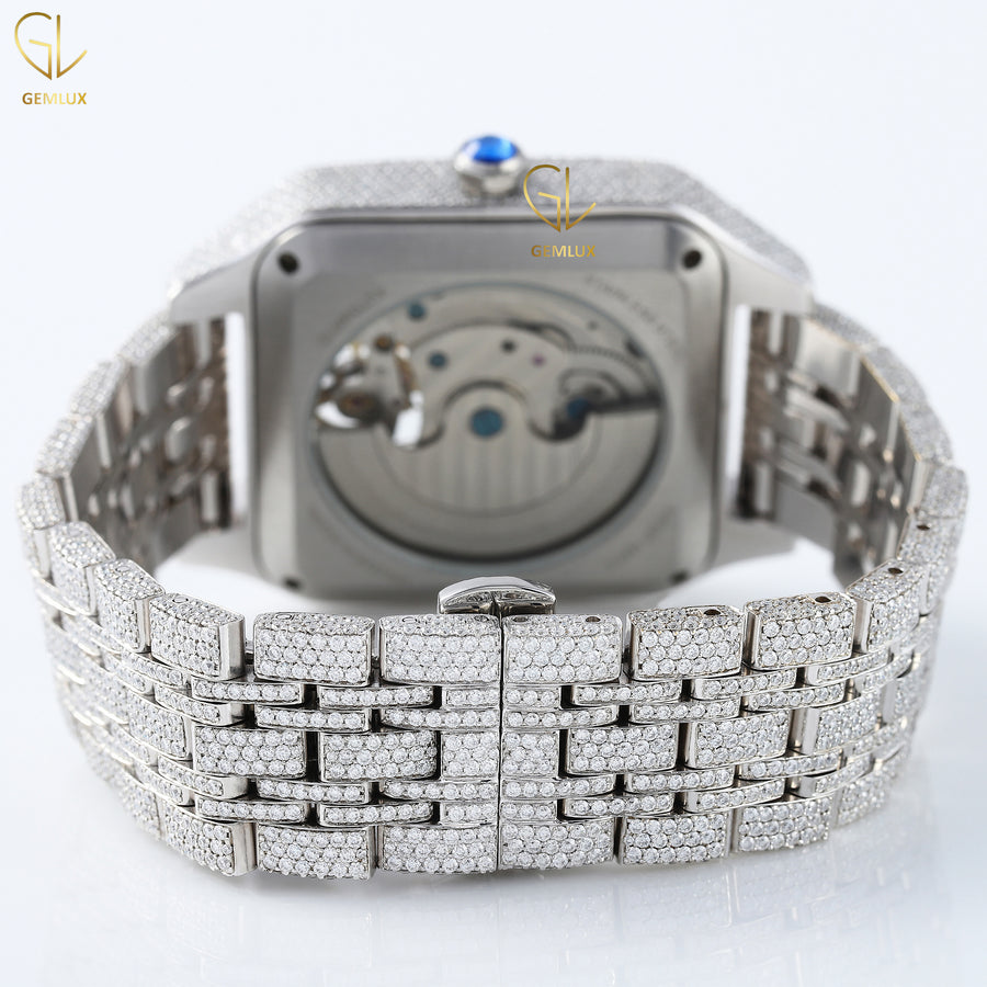 Square Roman Dial Automatic Movement Lab Grown Diamond Watch