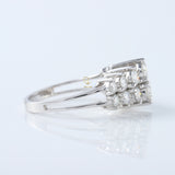 Two Row Moissanite Half Eternity Wedding Band 