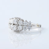 Two Row Moissanite Half Eternity Wedding Band 