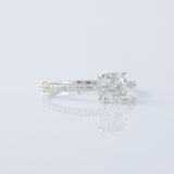 1.5 Ct Cushion Cut Lab Grown Solitaire With Accent Ring