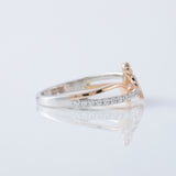 Minnie Mickey Mouse Lab Grown Two Tone Cross Over Ring