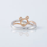 Minnie Mickey Mouse Lab Grown Two Tone Cross Over Ring