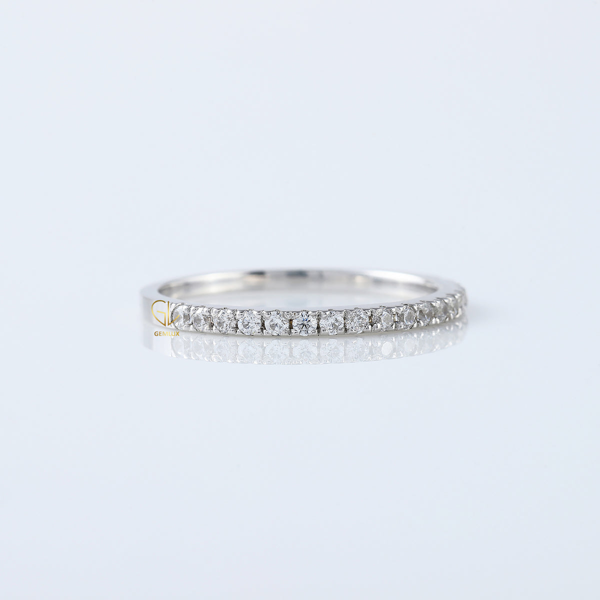 Delicate Round Cut Lab Grown Eternity Wedding Band