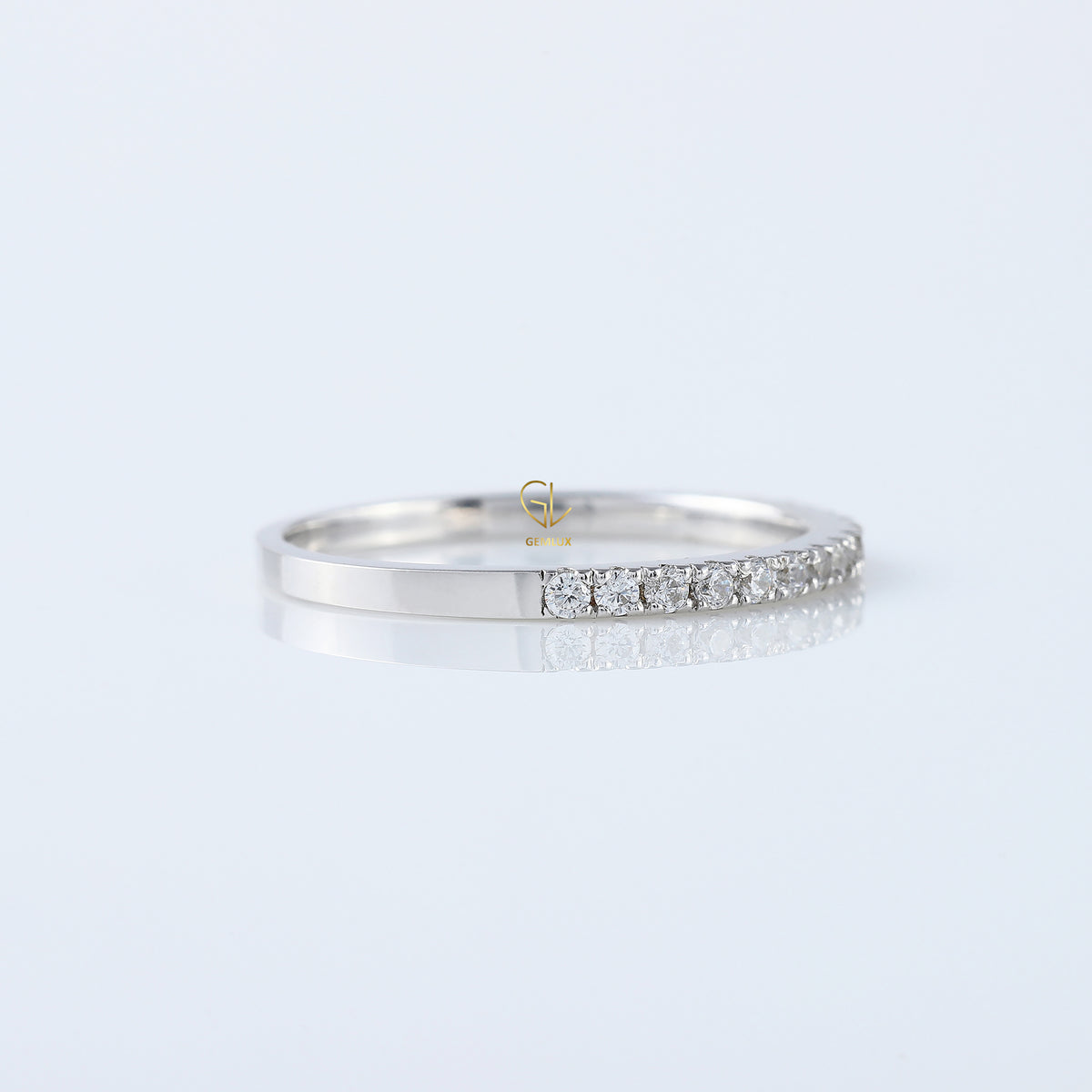 Delicate Round Cut Lab Grown Eternity Wedding Band