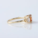 Round Cut Champagne Moissanite Three Stone Ring