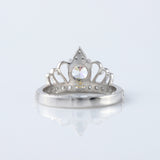 Round Cut Lab Grown Queen Crown Love Ring For Her