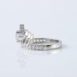 Round Cut Moissanite Queen Crown Proposal Ring