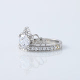 Round Cut Moissanite Queen Crown Proposal Ring
