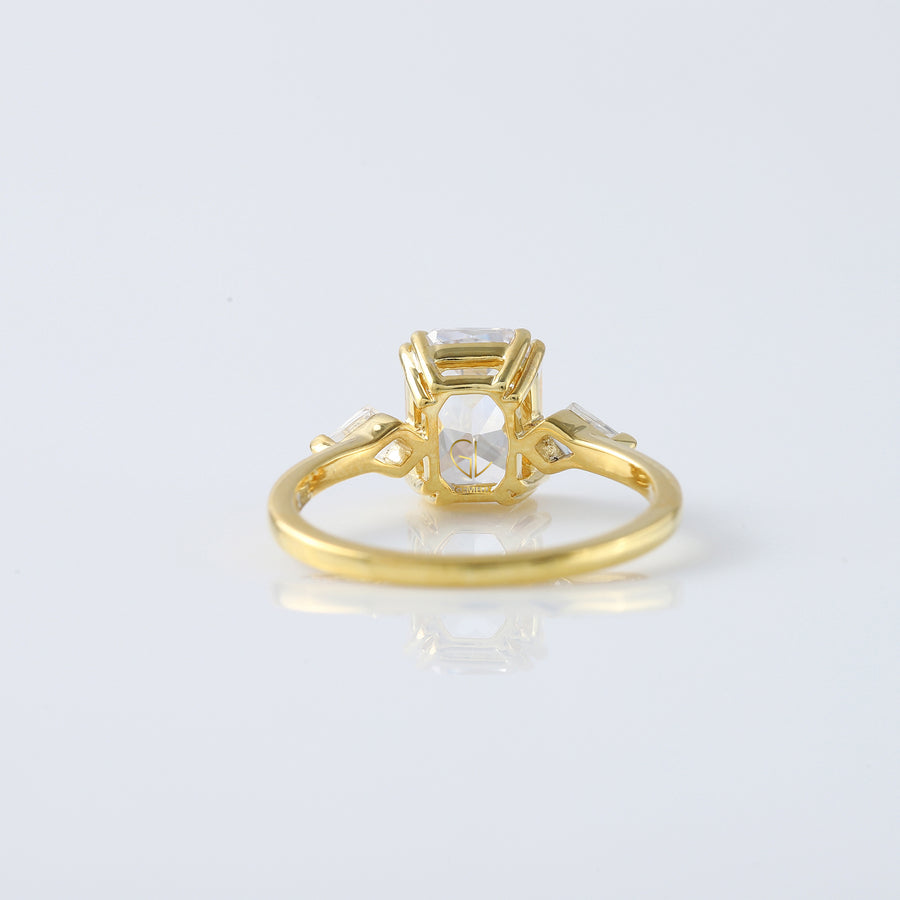 Radiant Cut Moissanite Three Stone Engagement Ring