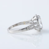 2.5 Ct Elongated Cushion Cut Moissanite Halo Split Shank White Gold Ring