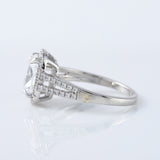 2.5 Ct Elongated Cushion Cut Moissanite Halo Split Shank White Gold Ring