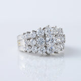 Art Deco Three Row Round Moissanite Half Eternity Wedding Band