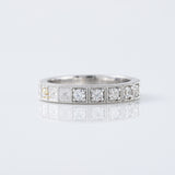 Antique Lab Grown Milgrain Five Stone Wedding Band
