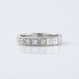 Antique Lab Grown Milgrain Five Stone Wedding Band