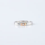 Round Moissanite Two Tone Solitaire Diamond Band 