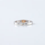 Round Moissanite Two Tone Solitaire Diamond Band 
